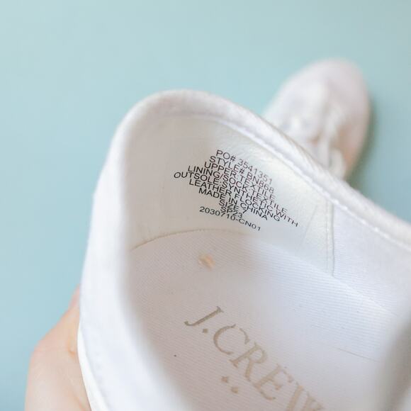 J Crew White Rainbow Stripe Platform Lace Up Sneakers Size 7 - Picture 6 of 7